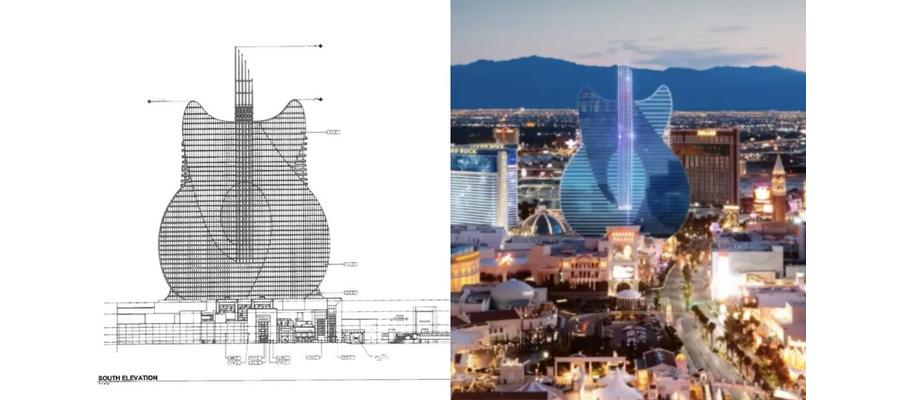 Plans for giant guitar-shaped hotel on Las Vegas Strip take shape in new blueprints