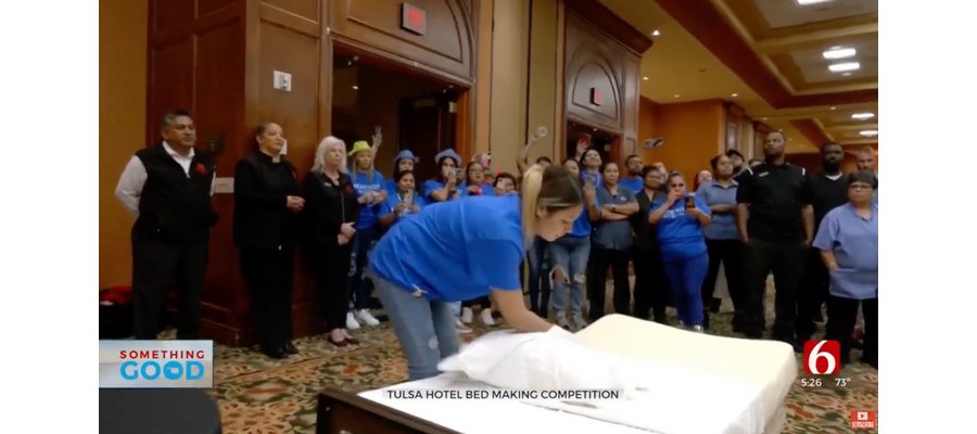 'It's A Fun Time': Hotel Housekeepers Put Skills To Test In Friendly Bedmaking Competition