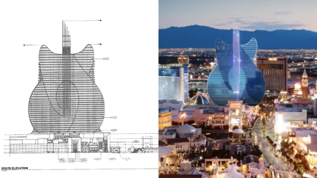 Plans for giant guitar-shaped hotel on Las Vegas Strip take shape in new blueprints