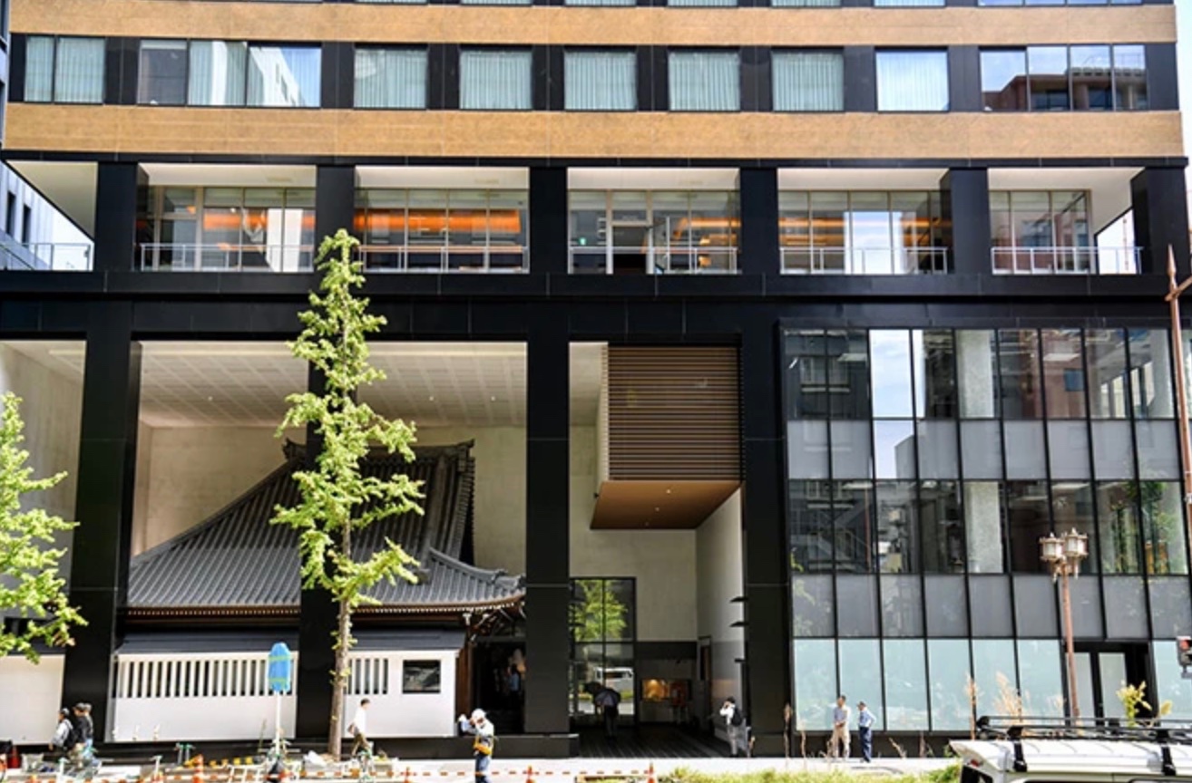 High-rise hotel built over Osaka temple prepares to open doors