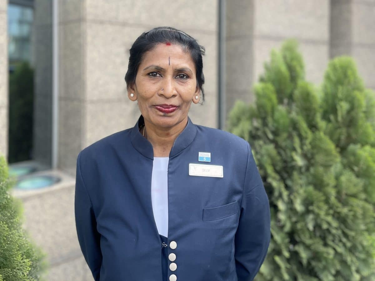 This lady security officer rocks!