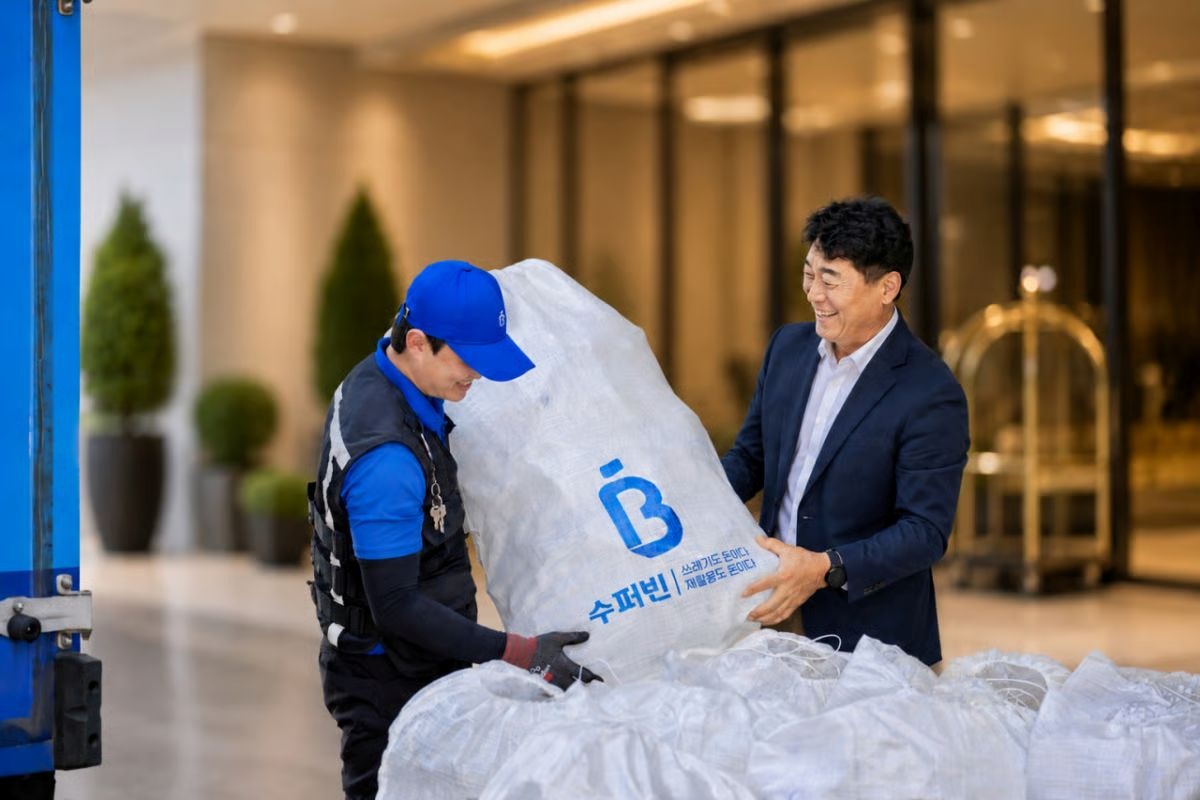수퍼빈, 롯데호텔·파라다이스시티와 투명 페트병 '보틀투보틀' 추진